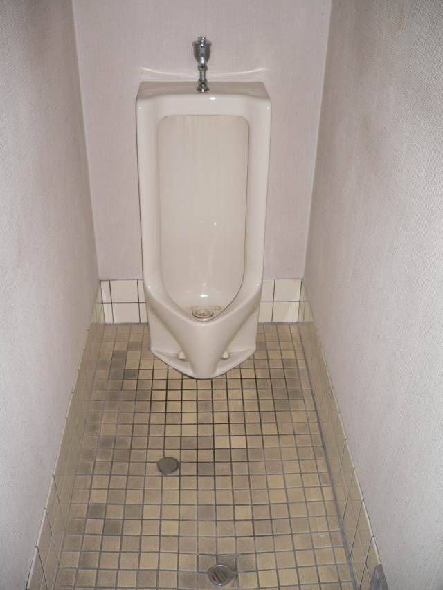 栃木小山　壁紙天井　男子トイレ